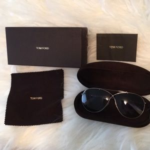 Tom Ford EVA aviator sunglasses with case
